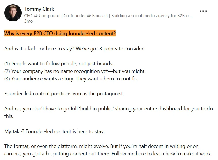 Social trend of founder-led content Social trend of founder-led content