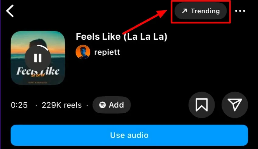 Trending song markup Trending song markup