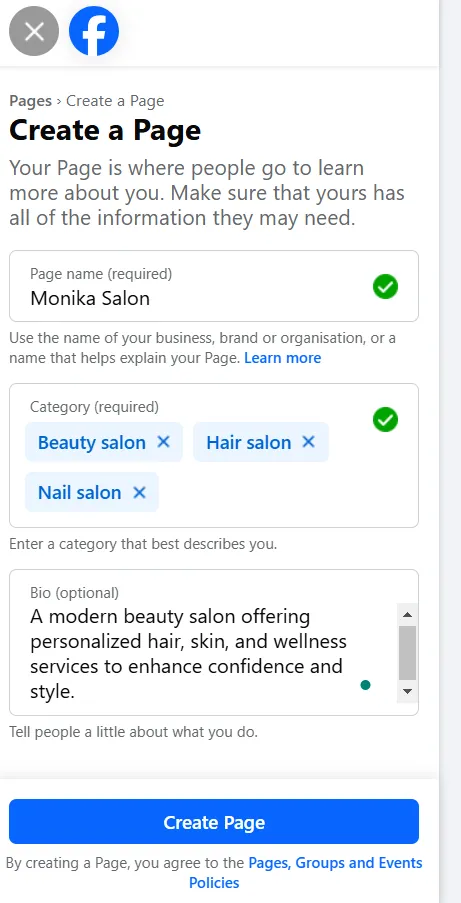 Facebook Business Page Facebook Business Page
