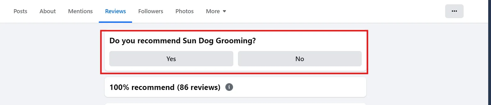 recommending a business on Facebook recommending a business on Facebook
